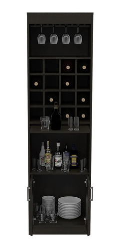 Mueble Bar Armable Kava Chocolate Diseño Juvenil Excelsior