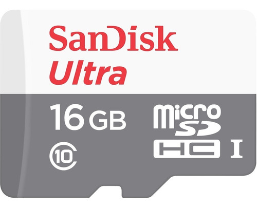 Imagen 1 de 1 de Memoria Micro Sd Sandisk 16gb Clase 10 Full Hd + Adaptador
