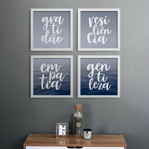 Conjunto Quadros Decorativos 4 peças MDF 20x30 Gratidão e Fé - Mastertel  Shop - Compre Agora