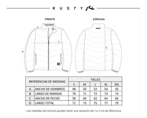 Campera De Abrigo Rusty Positan Blanca Hombre