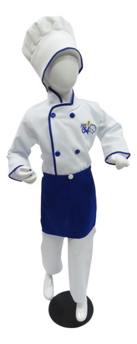 Disfraz De Chef Con Borde Azul Talla 4 A 12