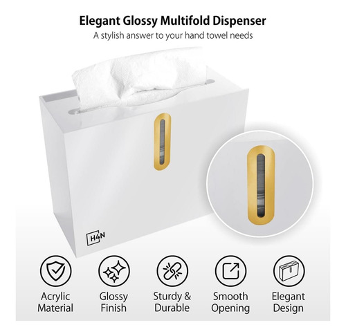 Dispensador De Toallas De Papel Para Encimera, Soporte Para Blanco.