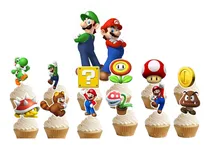 Comprar Topper Cupcake Adorno Pinchos Muffins X12 Mario Bross