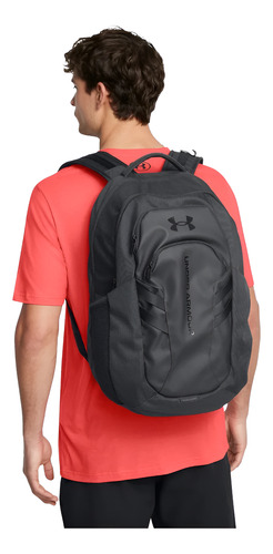Mochila Under Armour Hustle Pro 6.0 Backpack Comoda Original Gris Oscuro Lisa