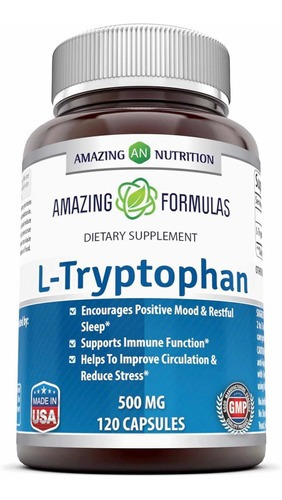 L-tryptophan 500mg (120 Cápsulas) Amazing Fórmulas Hecho E.u