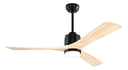 Ventilador De Techo Fith 3 Aspas Madera Inteligente Tuya Estructura Negro Diámetro 1.32 M Frecuencia 60hz