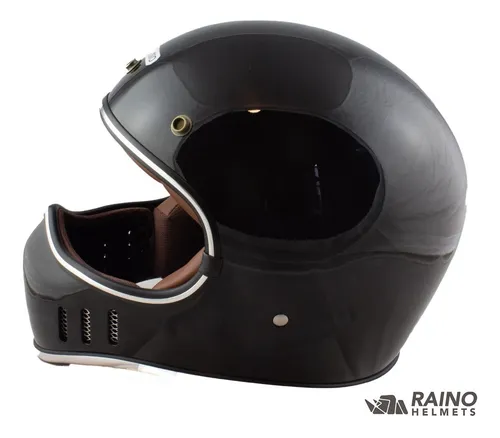 Casco Raino Rh-s Azabache Offroad Retro Cerrado Integral