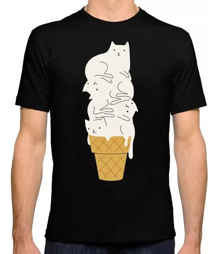 Remera O Nieve De Gatos Chopo Cat Cono Helado Unisex