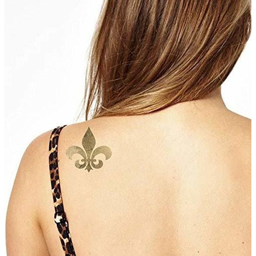 Fleur De Lis - Original Fashiontats Oro Metalico Joyas Tatu