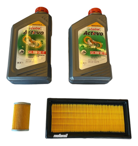 Kit Service Rouser 200 Ns Filtro Aire Aceite Mobil 20w50