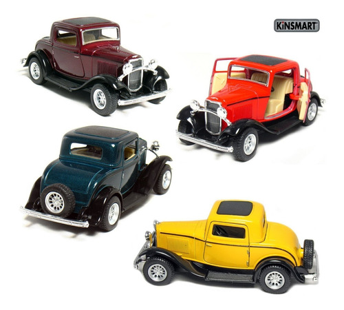 Conjunto De 4: 5 & ;quot; 1932 ford 3-window Coupe 1: 34 esc