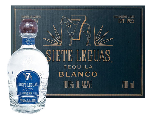 Caja Tequila Siete Leguas Blanco 700 Ml 6 Piezas