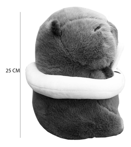 Peluche Capibara Kawai Con Salvavidas De Conejo