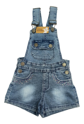 Jardinera Jeans Denim Niña Exception Cintura Ajustable