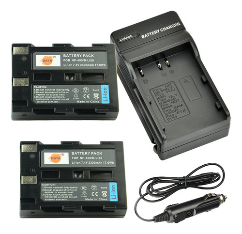 2 x Li50 bateria Dc11 de Viaje Cargador Adaptador Para