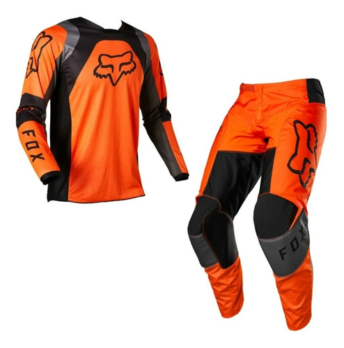 Conjunto Moto Equipo Motocross Fox 180 Lux Naranja
