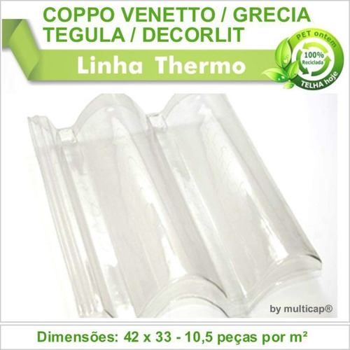 Telha Pet Coppo Venetto Decorlit Tegula 290 Kit 15 Telha(s)