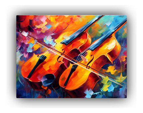 60x40cm Cuadro Serenata De Colores - Exclusivo Bastidor Made