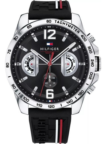 Deportivo Reloj Tommy Hilfiger 1791473 Unico Tiempo Exacto Negro Plateado Negro (Reacondicionado)