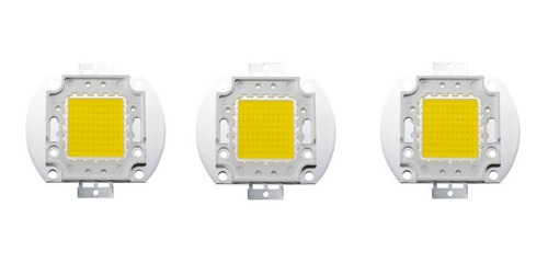Pack 3 Chip Led 50w Cob Para Repuestos De Foco