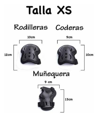 Imagen 2 de 3 de Set Protecciones Hook Black Codera Rodillera Muñequera - L