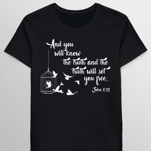 Remera Christian Bible Shirt Bird Cage Truth Shall 90400675