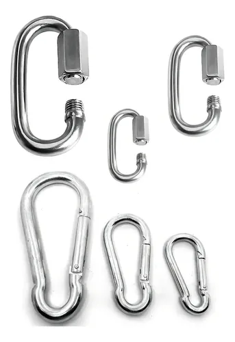 comprar Juego X6 Ganchos Mosquetones Rosca Carabineros Llaveros 8785
