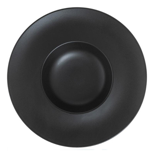 Prato Risoto E Massa Porcelana Retrô Preto Fosco 27cm Gural