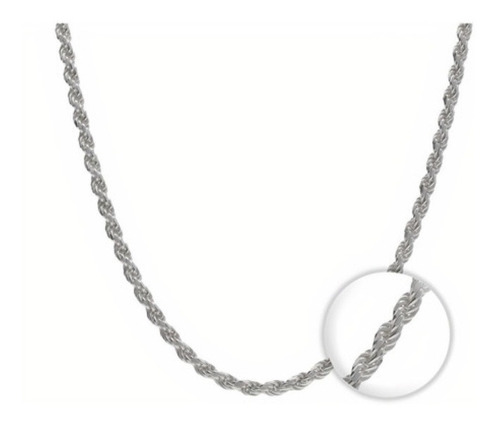 Cadena Turbillon 100  % Plata Italiana 60 Cm Hombre O Mujer.