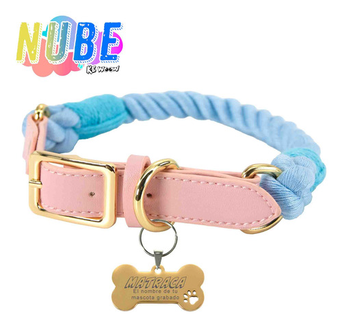 Correa Nube 2.3 M Multiusos 2 Broches Collar Y Placa Mediano