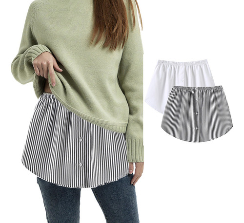25, Camisa L Para Mujer, Falda Con Extensión, Blusa Con