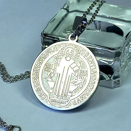 Medalla De San Benito ++ Consagrado ++ Acero + Cadena M8