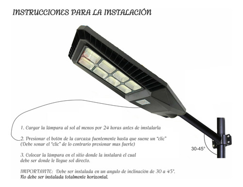 Lámpara Solar De Alumbrado Público 100w. Éxito Corp.