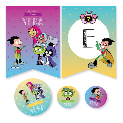 Kit Imprimible Personalizado Teen Titans Go - Titanes Candy