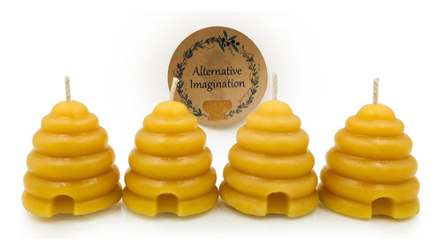 Pure Beeswax - Juego De Velas Votivas Con Forma De Colmena C