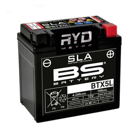 Batería Btx5l = Ytx5l Yamaha Yfz 50 Bs Battery Ryd