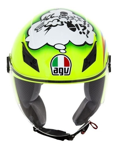 Casco de moto AGV Blade Misano 2011 abierto color amarillo fluo talla 61