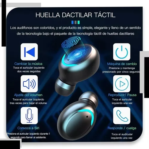 5 Aud fonos Bluetooth In ear Inal mbricos F9 Negro Mayoreo