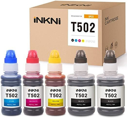 Inkni Tinta Compatible Botella De Recambio Para Epson 502 T5