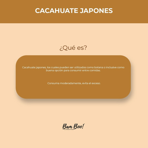 Cacahuate Japones 700 Gr. Bam Boo! Lifestyle