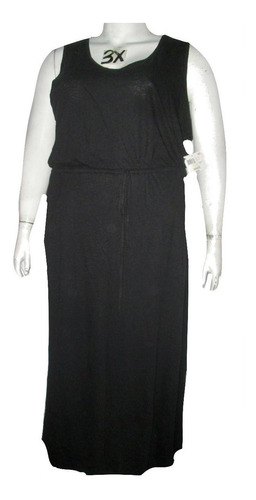 Vestido Negro Largo Casual Talla 3x (42/44w)  Basic Edition 