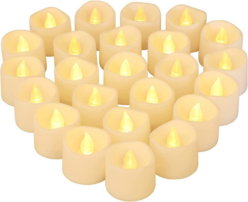 Set 24 Velas Parpadeantes Decorativas Luz Led Calida