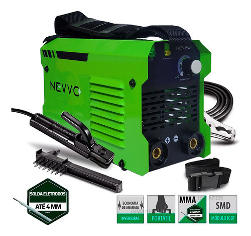 Maquina De Solda Inversora Nevvo 160amp Bivolt Cor Verde Frequência 60 Hz 110V/220V