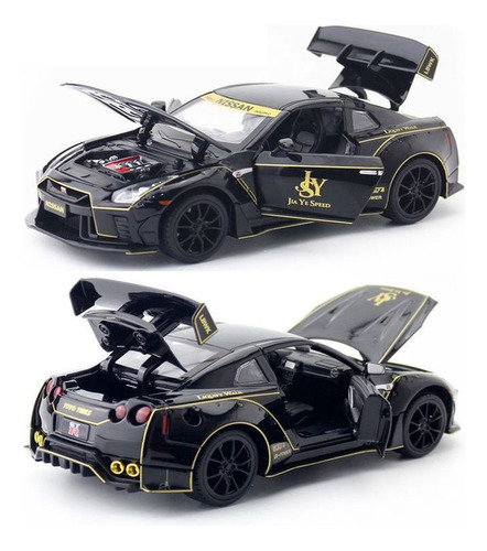 Nissan Gt R35 1/22 Miniatura Metal Coche Con Luces Y Son [u]