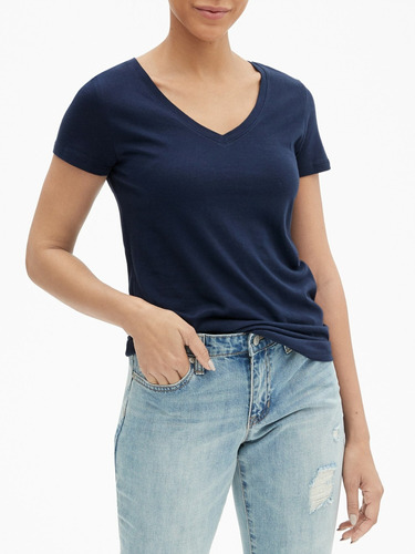 Remera Manga Corta Cuello V Gap Mujer