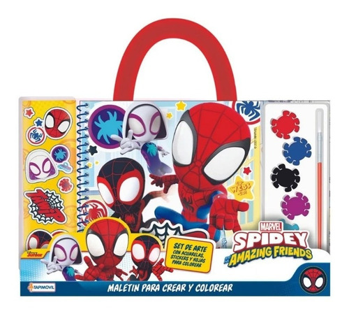 Maletin Acuarelas Libro Para Pintar Sticker Spiderman