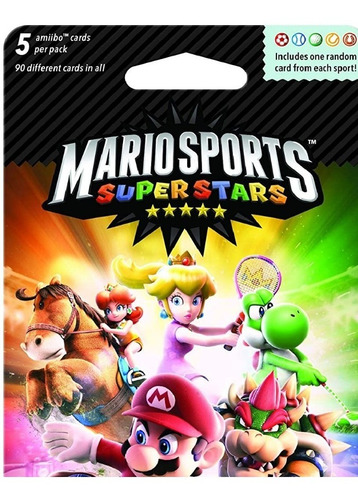 Pack 5 Cartas Amiibo Mario Sports Superstar Nintendo Nuevas 