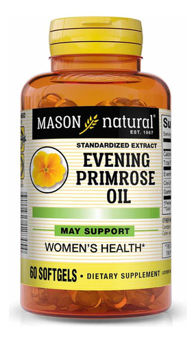 Evening Primrose Oil Aceite Onagra 60 Softgels Hecho En Usa Sabor S/n