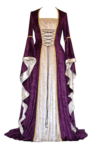 Feminine Velvet Dress With Medieva Halloween Costume