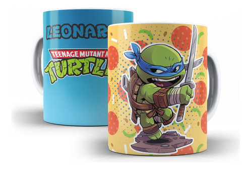Taza Plástica Personalizada Las Tortugas Ninjas Leonardo